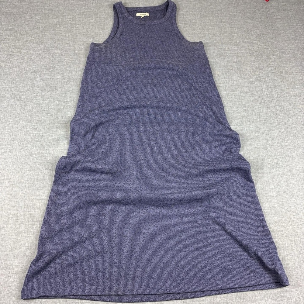 Madewell Tank Dress Womens Medium Purple Solid Knit Sleeveless Midi Stretch